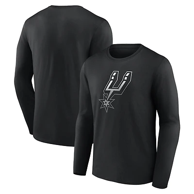 T-shirt à manches longues noir pour homme avec logo dégradé des San Antonio Spurs