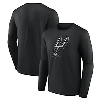 T-shirt à manches longues noir pour homme avec logo dégradé des San Antonio Spurs