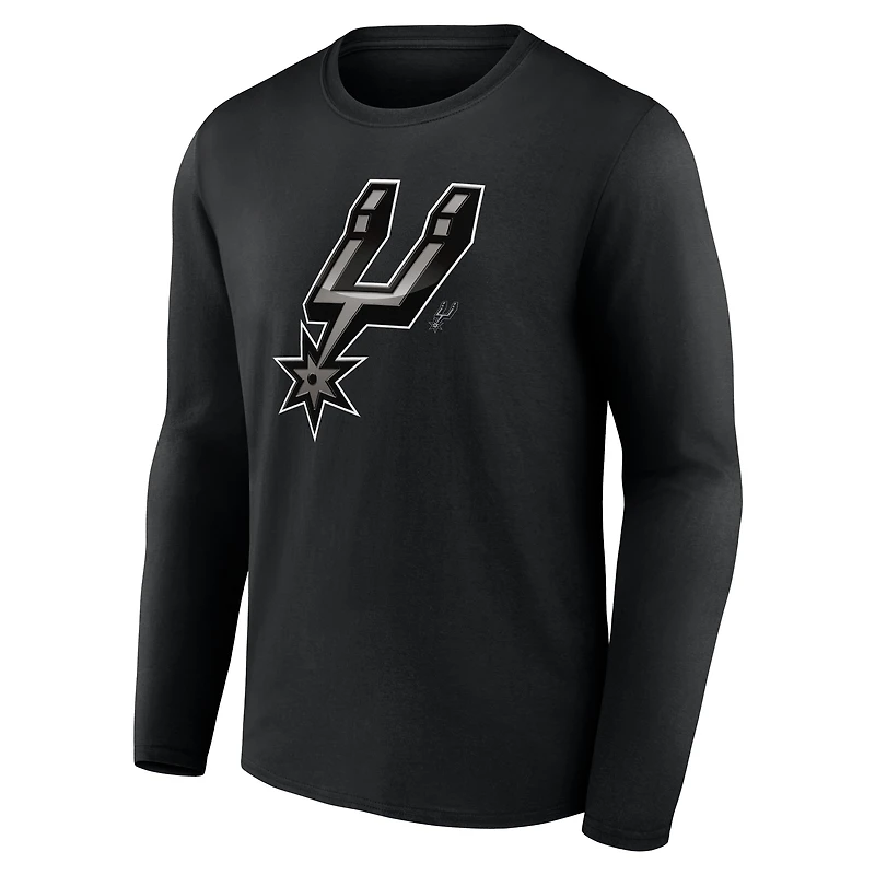 Men's  Black San Antonio Spurs Midnight Mascot Long Sleeve T-Shirt