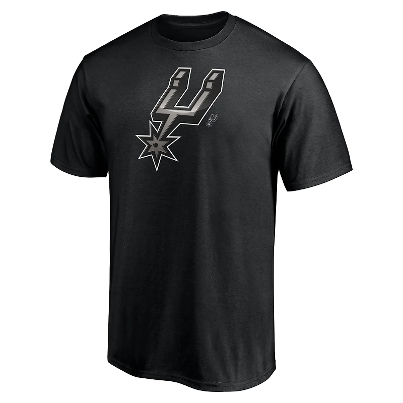 T-shirt noir pour homme avec mascotte des San Antonio Spurs de minuit