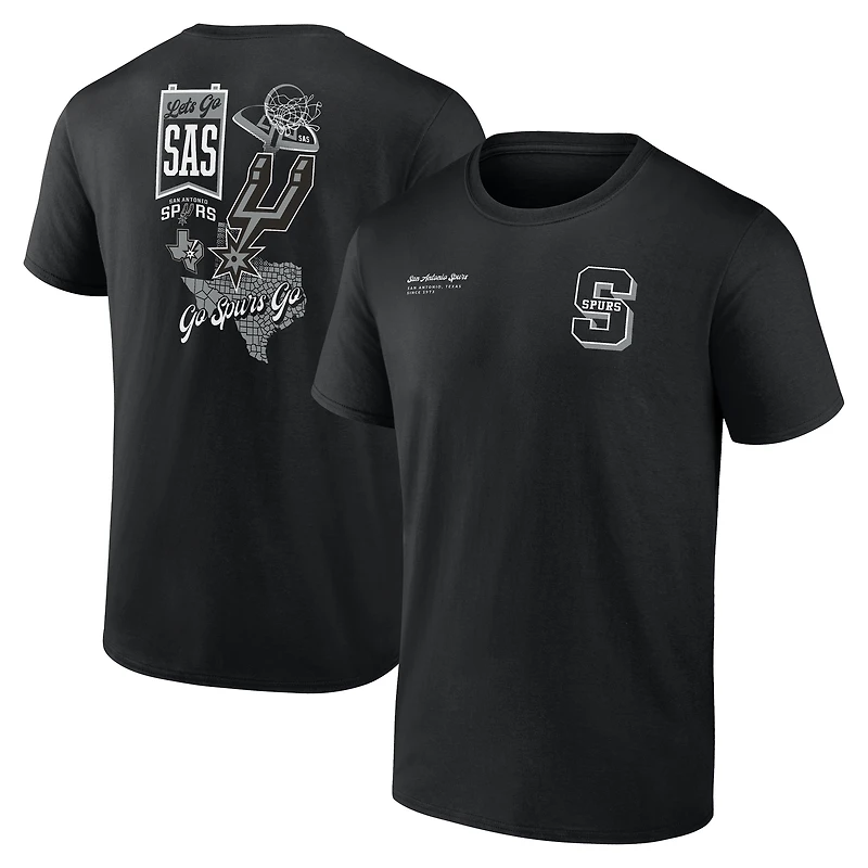 Men's Black San Antonio Spurs Split Zone T-Shirt