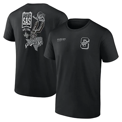 Men's Black San Antonio Spurs Split Zone T-Shirt
