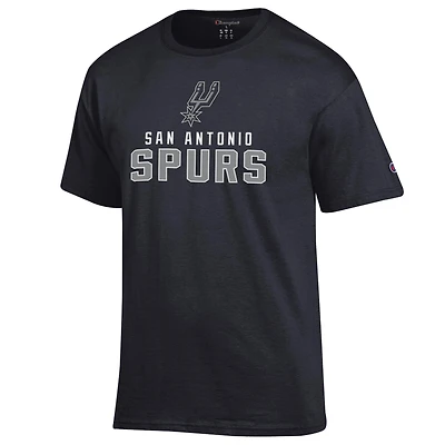 Men's Champion Black San Antonio Spurs Jersey Cotton T-Shirt