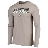 Men's Concepts Sport Gray/Black San Antonio Spurs Long Sleeve Top & Pants Sleep Set