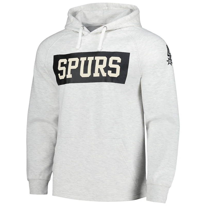 Fanatics Ash San Antonio Spurs Softhand Raglan Tri-Blend Pull à capuche pour hommes