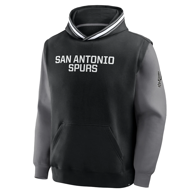 Men's Fanatics  Black/Gray San Antonio Spurs Half Court Shot Clock Fastbreak Hoodie