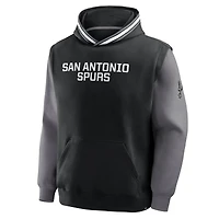 Sweat à capuche Fanatics noir/gris pour homme San Antonio Spurs Half Court Shot Clock Fastbreak