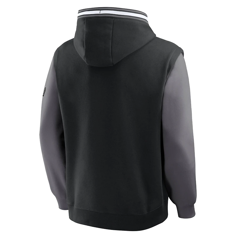 Men's Fanatics  Black/Gray San Antonio Spurs Half Court Shot Clock Fastbreak Hoodie