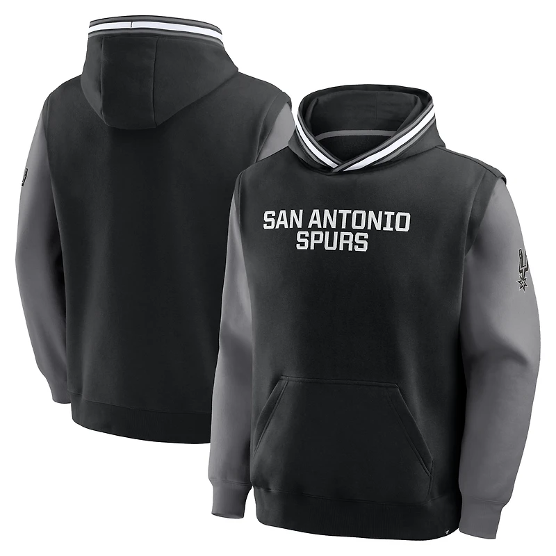 Men's Fanatics  Black/Gray San Antonio Spurs Half Court Shot Clock Fastbreak Hoodie