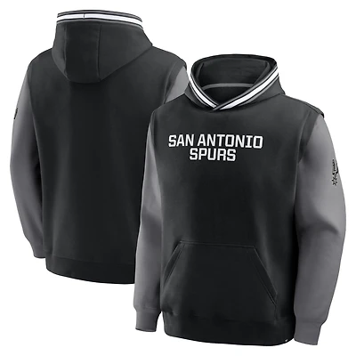 Men's Fanatics  Black/Gray San Antonio Spurs Half Court Shot Clock Fastbreak Hoodie