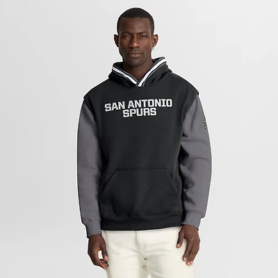 Sweat à capuche Fanatics noir/gris pour homme San Antonio Spurs Half Court Shot Clock Fastbreak