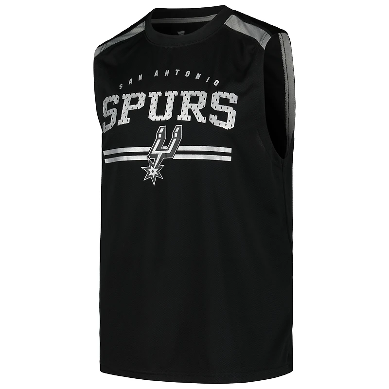 Débardeur noir Fanatics San Antonio Spurs Birdseye Muscle pour hommes