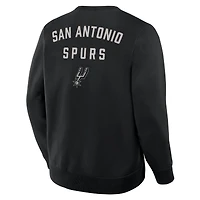 Men's Fanatics Black San Antonio Spurs Crossover Collection Defensive Rotation Drill Premium Pullover Sweatshirt