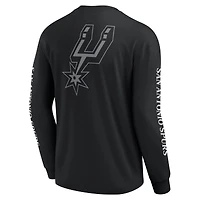 T-shirt à manches longues Fanatics noir San Antonio Spurs Elements Strive pour hommes