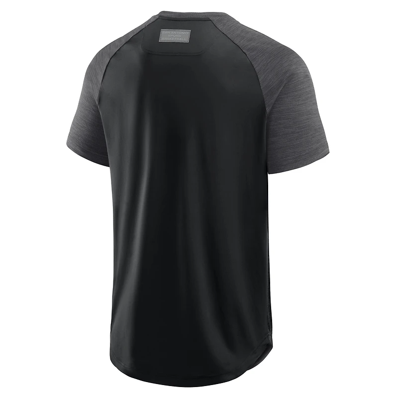 T-shirt d'entraînement de passe entrante Fanatics noir pour hommes San Antonio Spurs