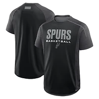 T-shirt d'entraînement de passe entrante Fanatics noir pour hommes San Antonio Spurs
