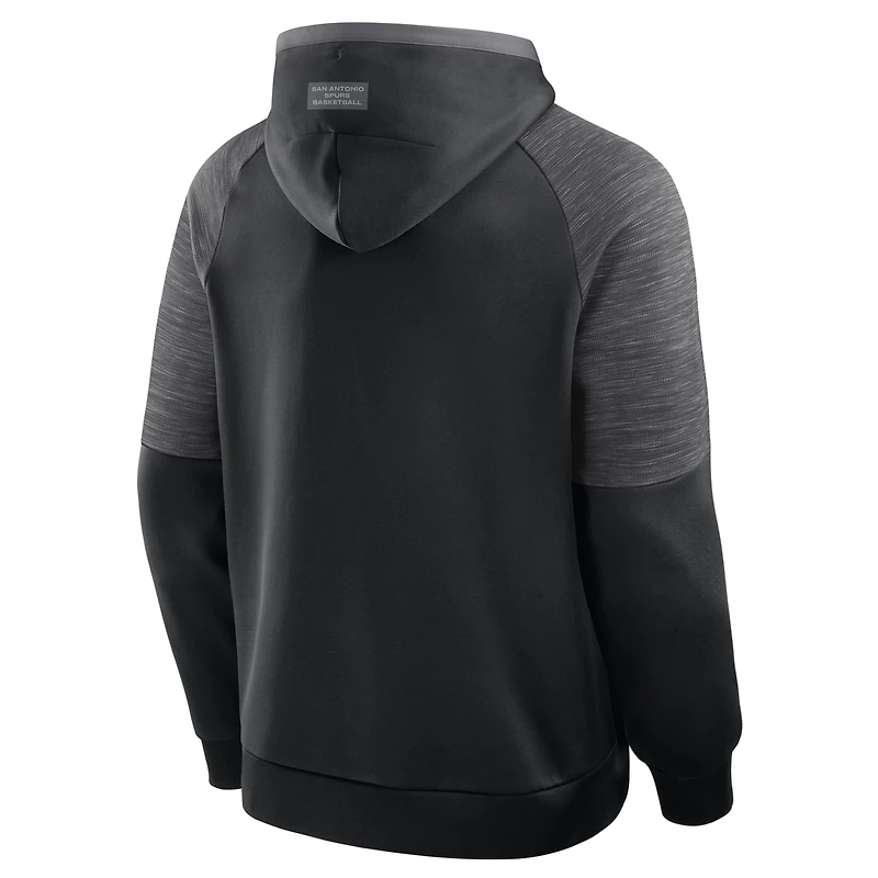 Men's Fanatics Black San Antonio Spurs Pick & Roll Defender Pullover Hoodie