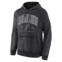 Sweat à capuche raglan pour hommes Fanatics Heather Charcoal San Antonio Spurs Foul Trouble Snow Wash