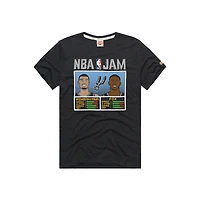 T-shirt NBA Jam Tri-Blend Hommage à Victor Wembanyama et De'Aaron Fox pour homme, couleur anthracite, des San Antonio Spurs