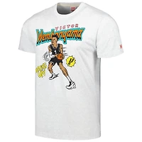 T-shirt à trois mélanges pour hommes, hommage Victor Wembanyama Ash, San Antonio Spurs, joueur de bande dessinée