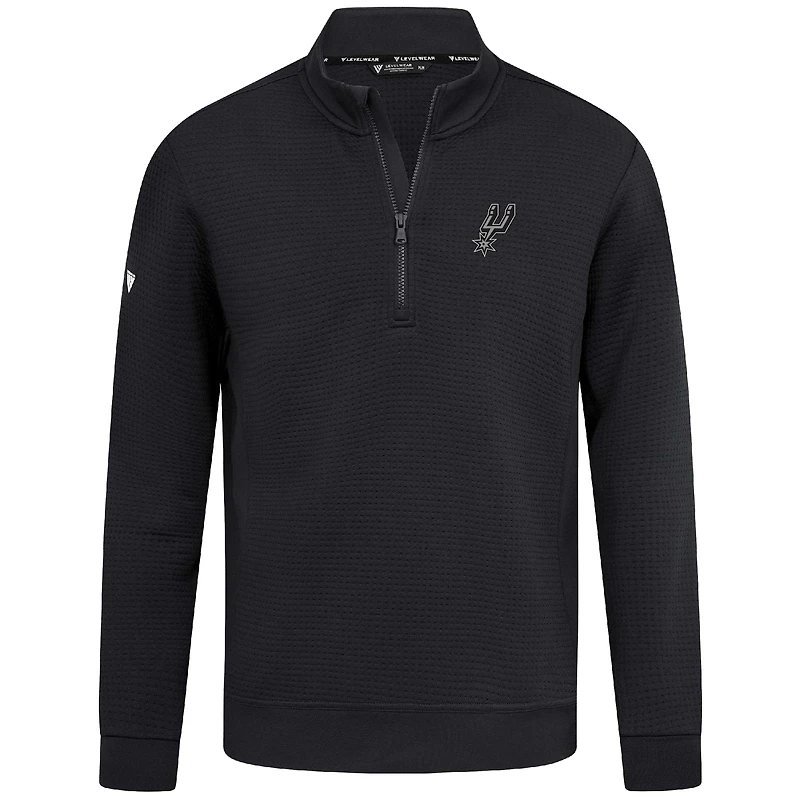 Pull noir à fermeture éclair quart de tour Accolade Cushion San Antonio Spurs pour homme Levelwear