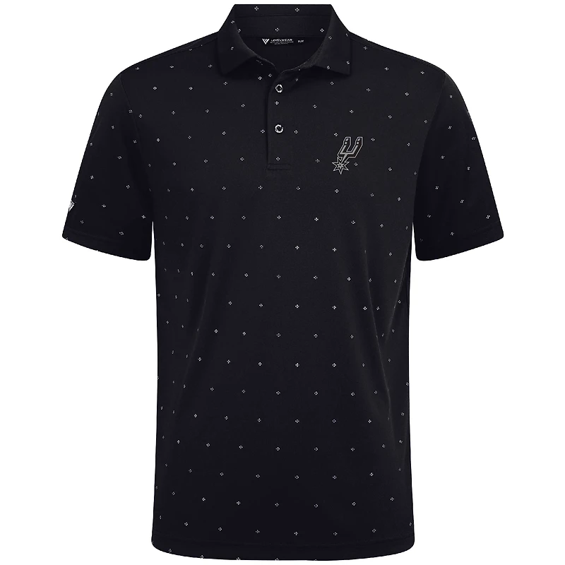 Polo Vision noir Levelwear pour homme des San Antonio Spurs