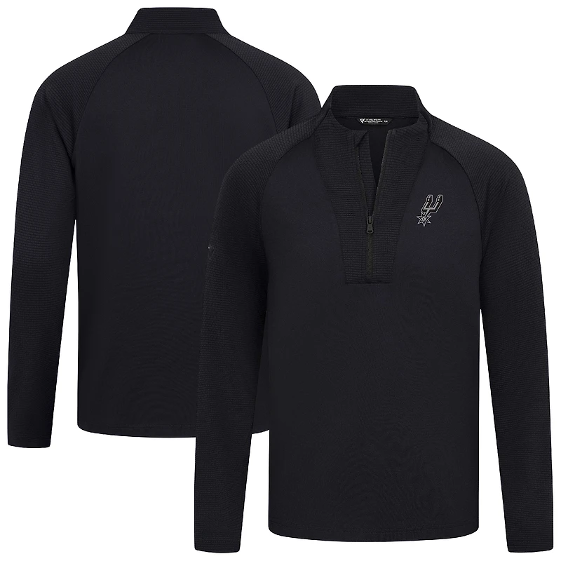 Haut noir Levelwear Volley à fermeture éclair quart de tour pour homme, San Antonio Spurs