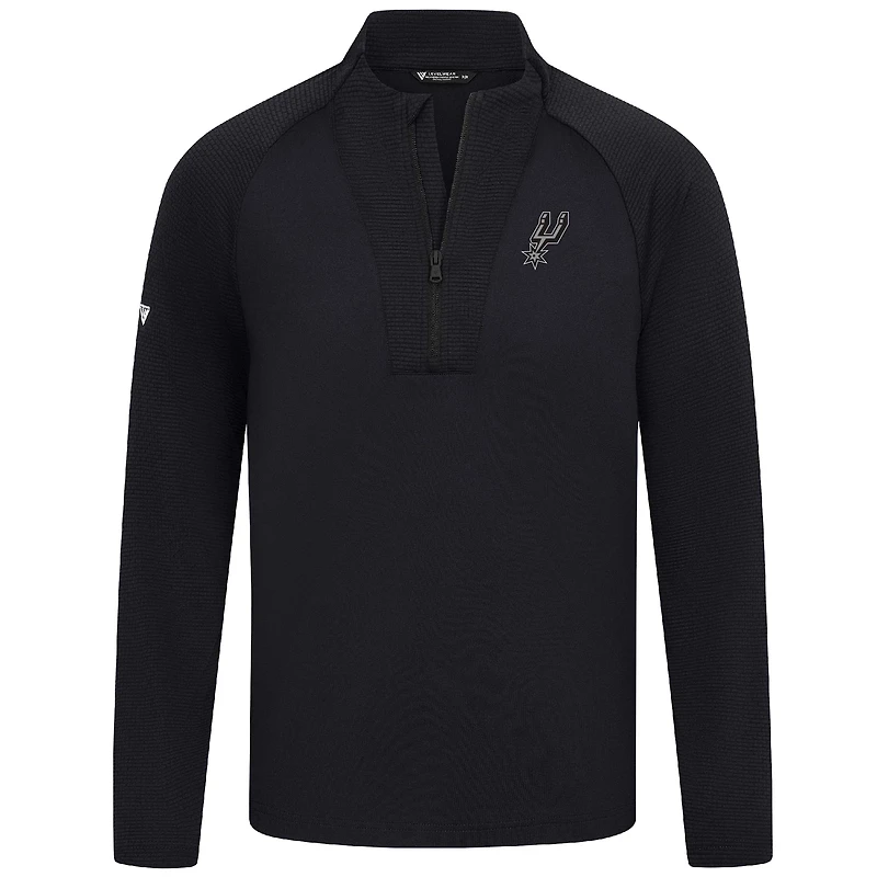 Haut noir Levelwear Volley à fermeture éclair quart de tour pour homme, San Antonio Spurs