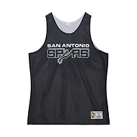Men's Mitchell & Ness Black/White San Antonio Spurs Hardwood Classics Reversible Mesh Practice Jersey
