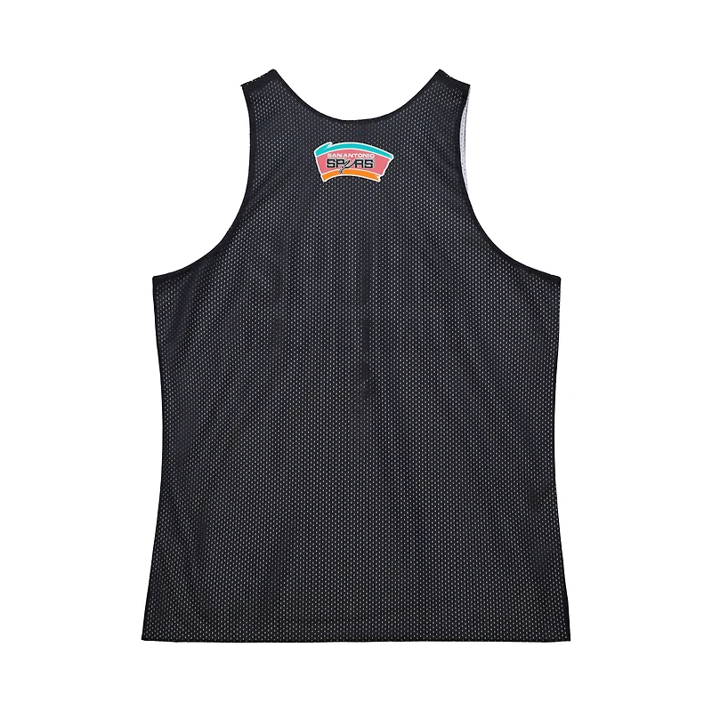 Men's Mitchell & Ness Black/White San Antonio Spurs Hardwood Classics Reversible Mesh Practice Jersey