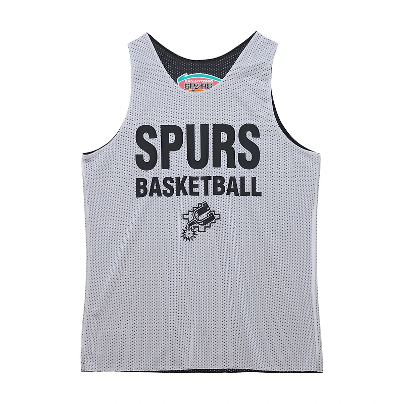 Men's Mitchell & Ness Black/White San Antonio Spurs Hardwood Classics Reversible Mesh Practice Jersey