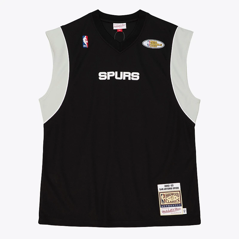 Men's Mitchell & Ness  Black San Antonio Spurs 2002-03 Authentic Sleeveless Shooting Shirt