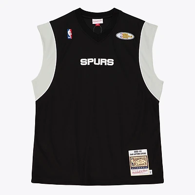 Men's Mitchell & Ness Black San Antonio Spurs 2002-03 Authentic Sleeveless Shooting Shirt