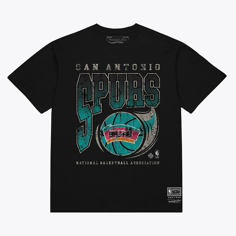 Men's Mitchell & Ness Black San Antonio Spurs Ball Out T-Shirt
