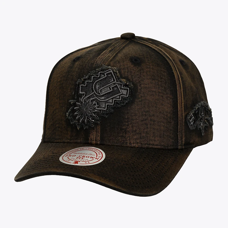 Casquette snapback Mitchell & Ness noire San Antonio Spurs Downtown Pro Crown pour homme