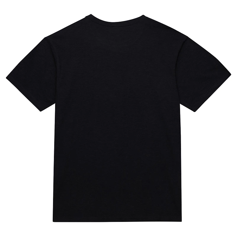 Men's Mitchell & Ness Black San Antonio Spurs Hardwood Classics Felt Applique Slub T-Shirt