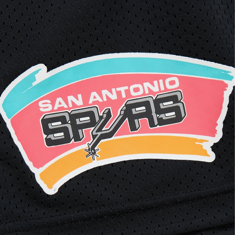 Short en maille noir Hardwood Classics Gameday de Mitchell & Ness pour homme des San Antonio Spurs