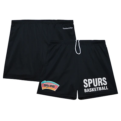 Men's Mitchell & Ness Black San Antonio Spurs Hardwood Classics Gameday Mesh Shorts