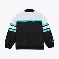 Veste Mitchell & Ness noire pour homme San Antonio Spurs Hardwood Classics Head Coach, légère, en satin à boutons-pression.