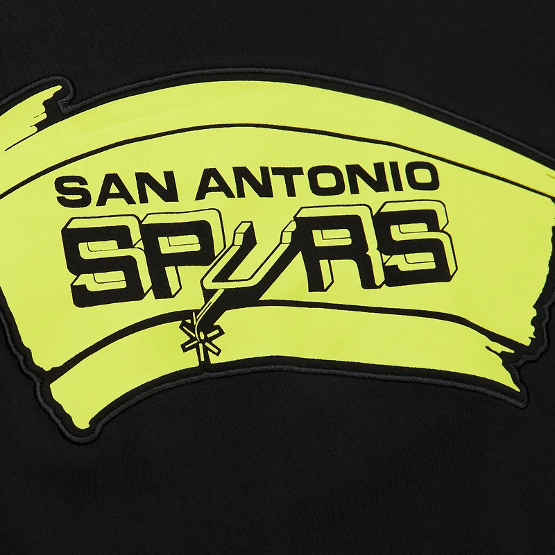 Men's Mitchell & Ness Black San Antonio Spurs Hardwood Classics Neon Nights Premium T-Shirt