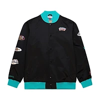 Veste en satin léger à boutons-pression Hardwood Classics Team OG 3.0 noire de Mitchell & Ness pour homme des San Antonio Spurs