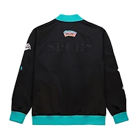 Veste en satin léger à boutons-pression Hardwood Classics Team OG 3.0 noire de Mitchell & Ness pour homme des San Antonio Spurs