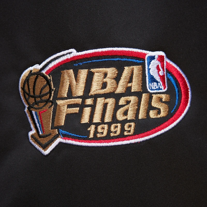 Veste en satin léger à boutons-pression Hardwood Classics Team OG 3.0 noire de Mitchell & Ness pour homme des San Antonio Spurs