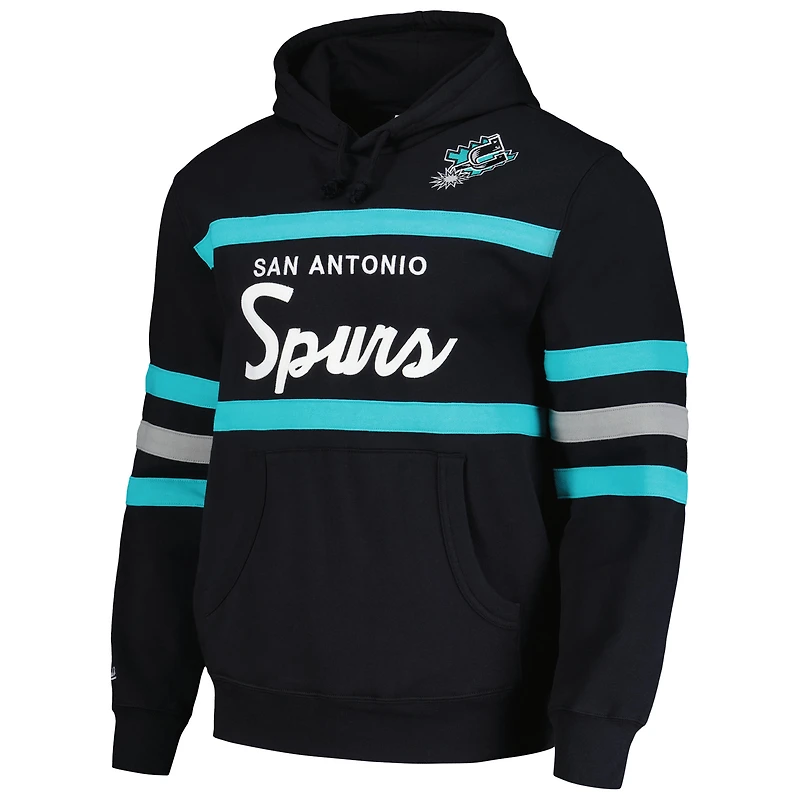 Sweat à capuche noir Mitchell & Ness pour hommes des San Antonio Spurs Head Coach