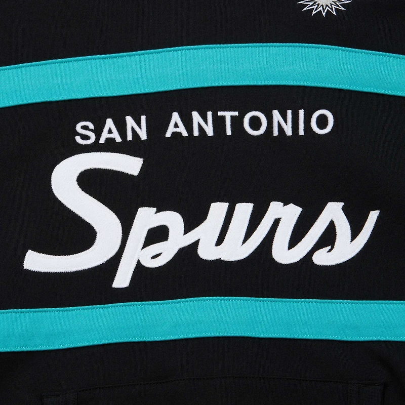 Sweat à capuche noir Mitchell & Ness pour hommes des San Antonio Spurs Head Coach