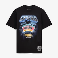 Men's Mitchell & Ness  Black San Antonio Spurs Lightning T-Shirt