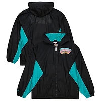 Veste coupe-vent entièrement zippée Mitchell & Ness noire San Antonio Spurs Playmaker pour homme