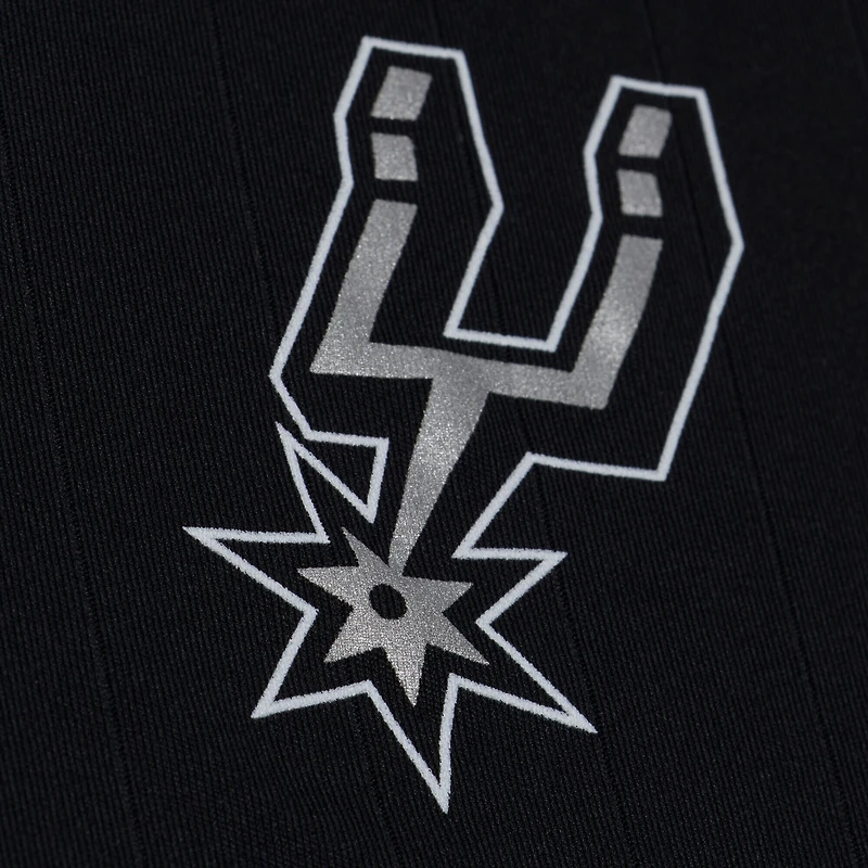 Men's Mitchell & Ness Black San Antonio Spurs Polo Jersey
