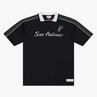 Men's Mitchell & Ness  Black San Antonio Spurs Polo Jersey