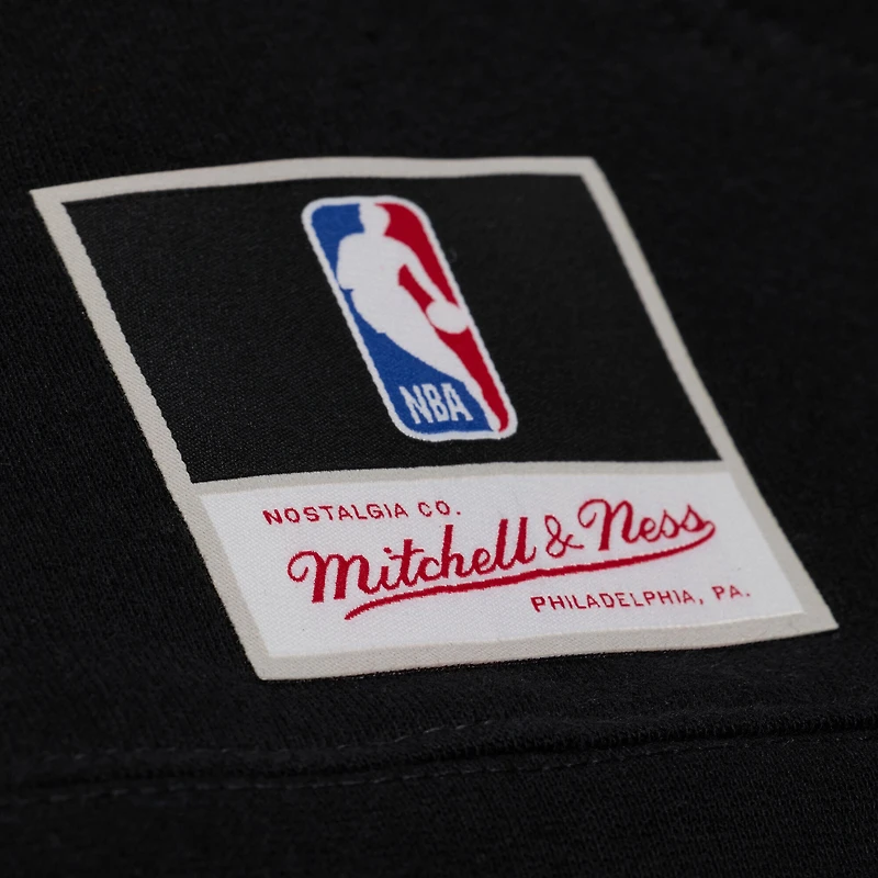 Men's Mitchell & Ness Black San Antonio Spurs Team Name Stack Logo Hoodie